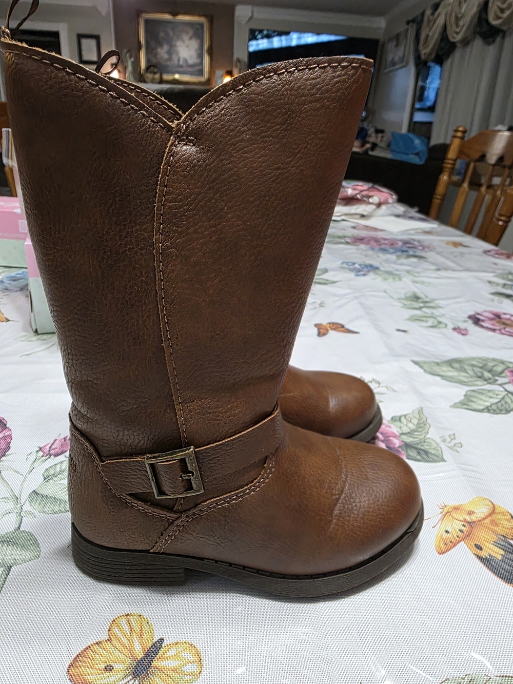 OshKosh B'gosh Girls Brown Mid-Calf Buckle Boots